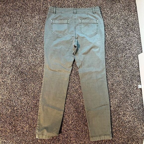 J. Jill Skinny Pants Women's 8 Olive Flat Front Casual Pockets Zip Fly - Picture 6 of 6